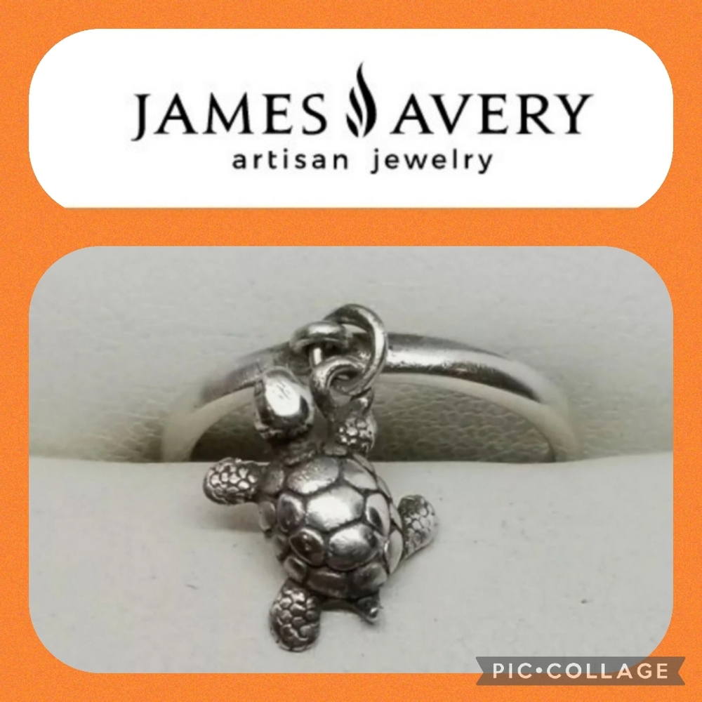 🆕James Avery Dangle Ring with Turtle🐢Charm
